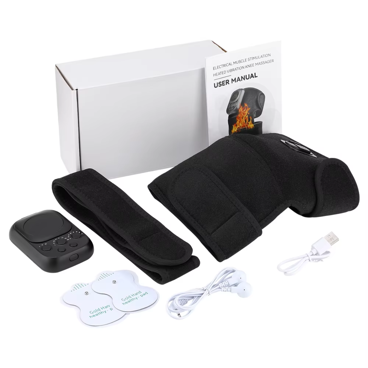 Verwarmde Kniebrace met EMS Massage 60 °C – Lange Batterijduur 5000 mAh