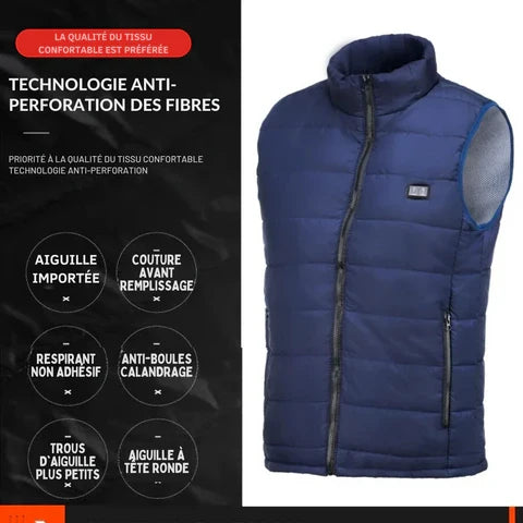 Gilet chauffant électrique isolant hiver