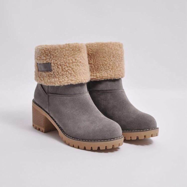 Bottes de neige isolantes en fourrure d'hiver