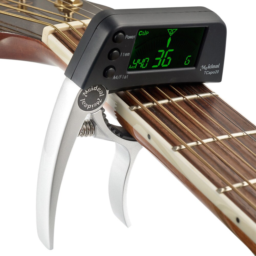 Praktische 2-in-1 gitaarstemmer en capo