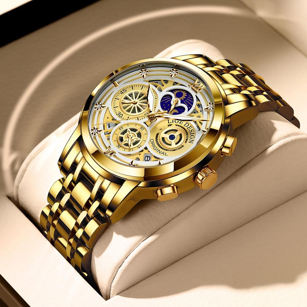 Montre chronographe élégante à quartz analogique