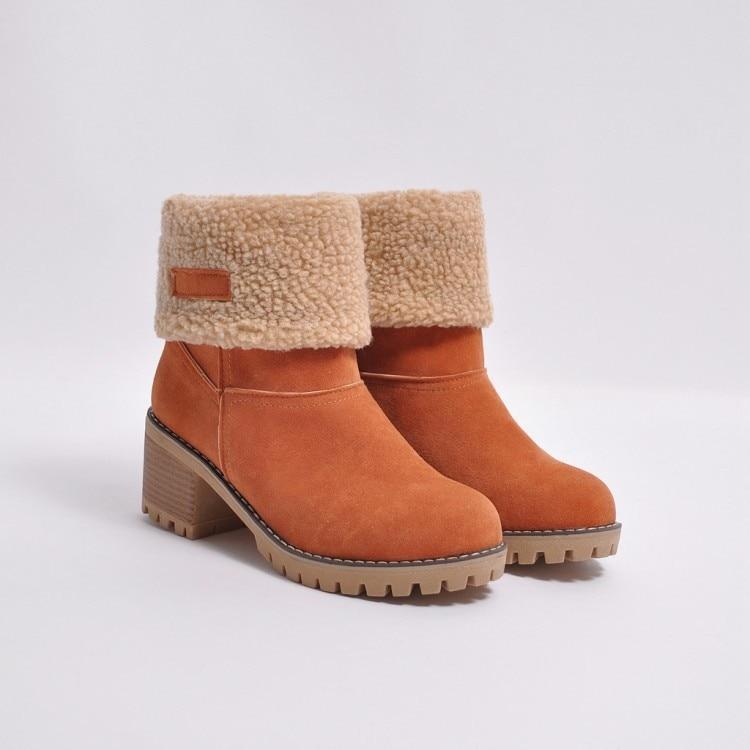Bottes de neige isolantes en fourrure d'hiver