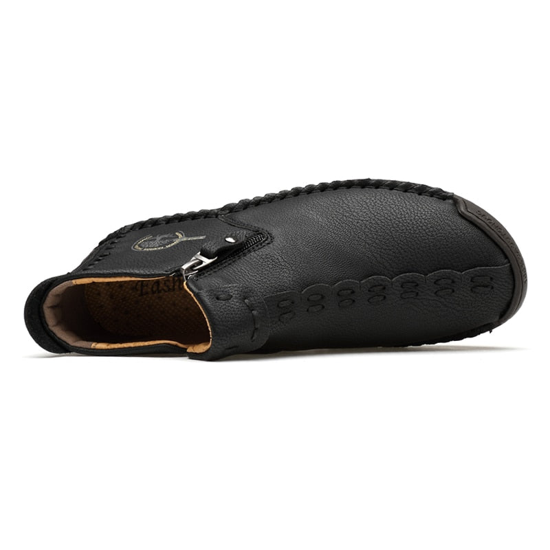 Bottes de cheville vintage cousues main en cuir