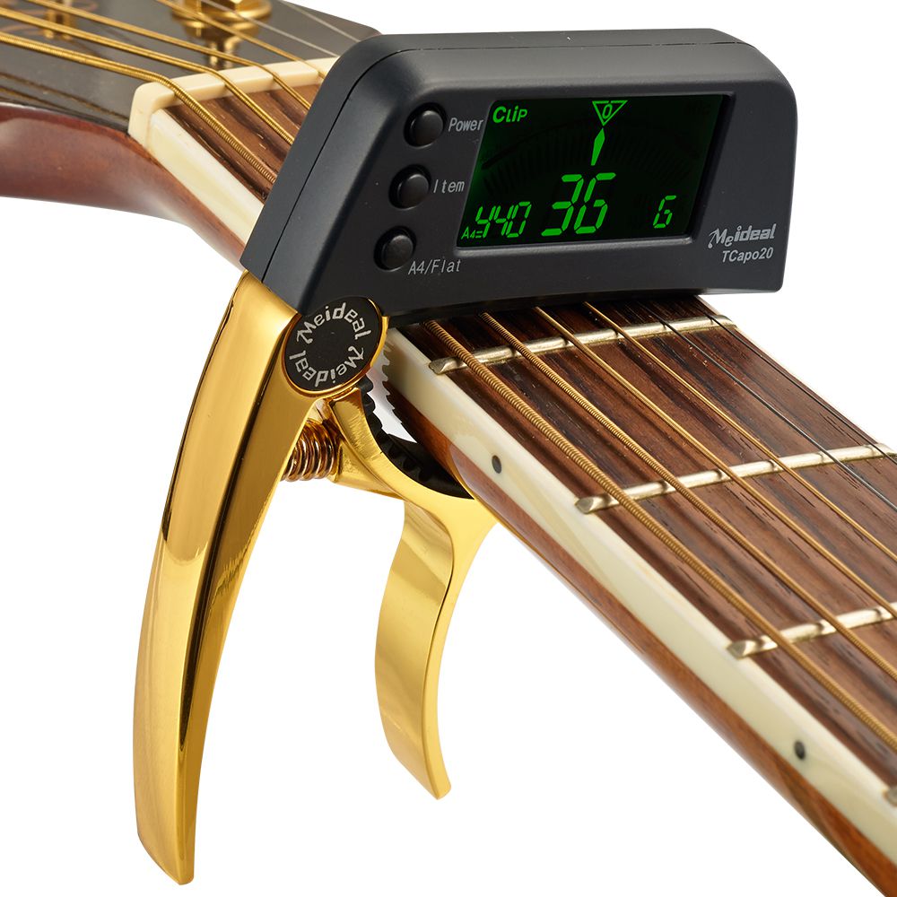 Praktische 2-in-1 gitaarstemmer en capo