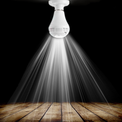 Caméra ampoule LED 360° sans fil rotative