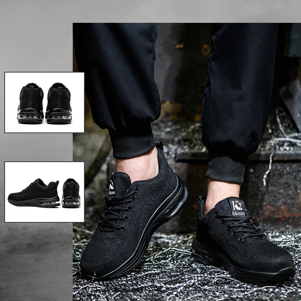Chaussures de sécurité légères à coussin d'air antidérapantes