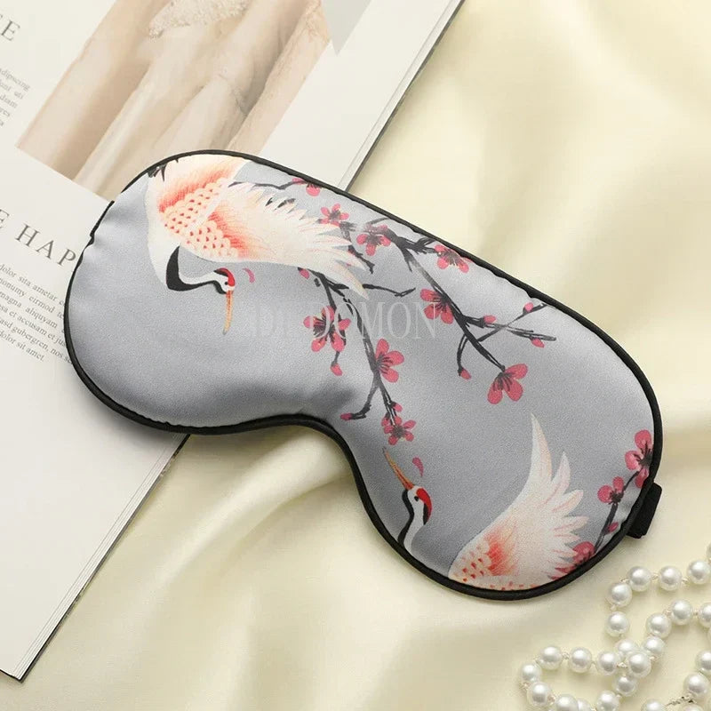 Masque de sommeil en soie imprimée confortable