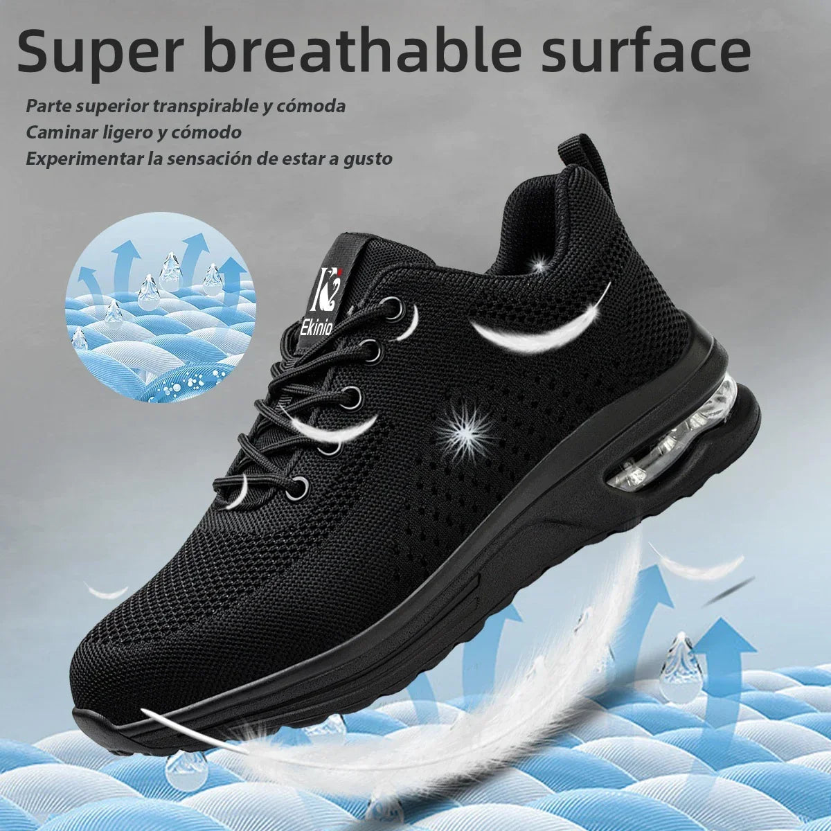 Chaussures de sécurité légères à coussin d'air antidérapantes
