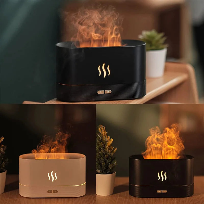 Lampe de nuit à flamme simulée avec diffuseur intégré