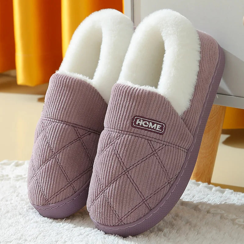 Comfortabele pluche pantoffels voor heren en dames