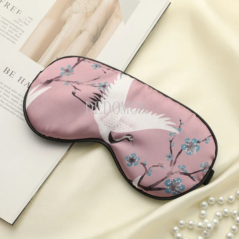 Masque de sommeil en soie imprimée confortable