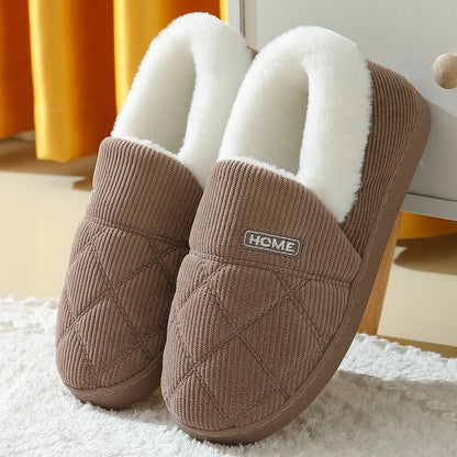 Comfortabele pluche pantoffels voor heren en dames