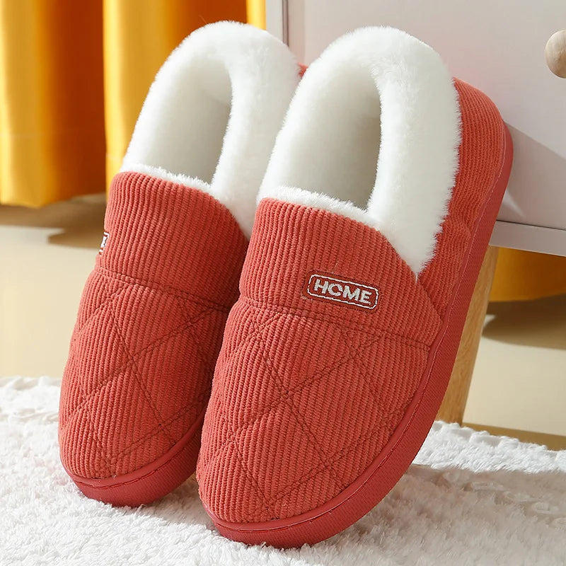Comfortabele pluche pantoffels voor heren en dames