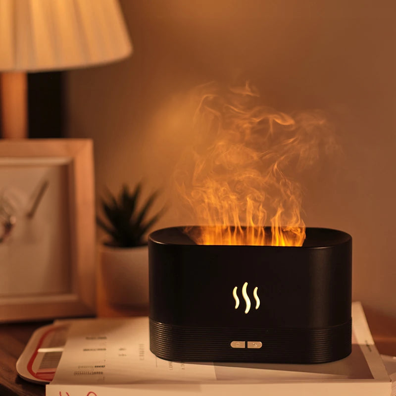 Lampe de nuit à flamme simulée avec diffuseur intégré