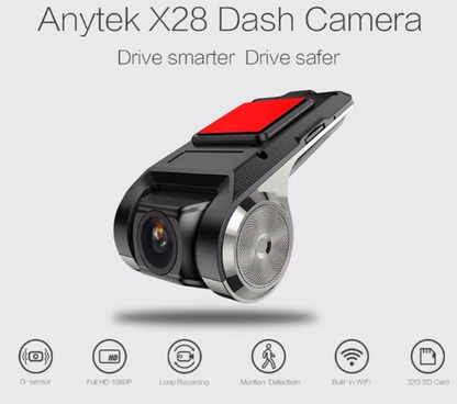 Caméra de voiture Wi-Fi Full HD 1080p compacte