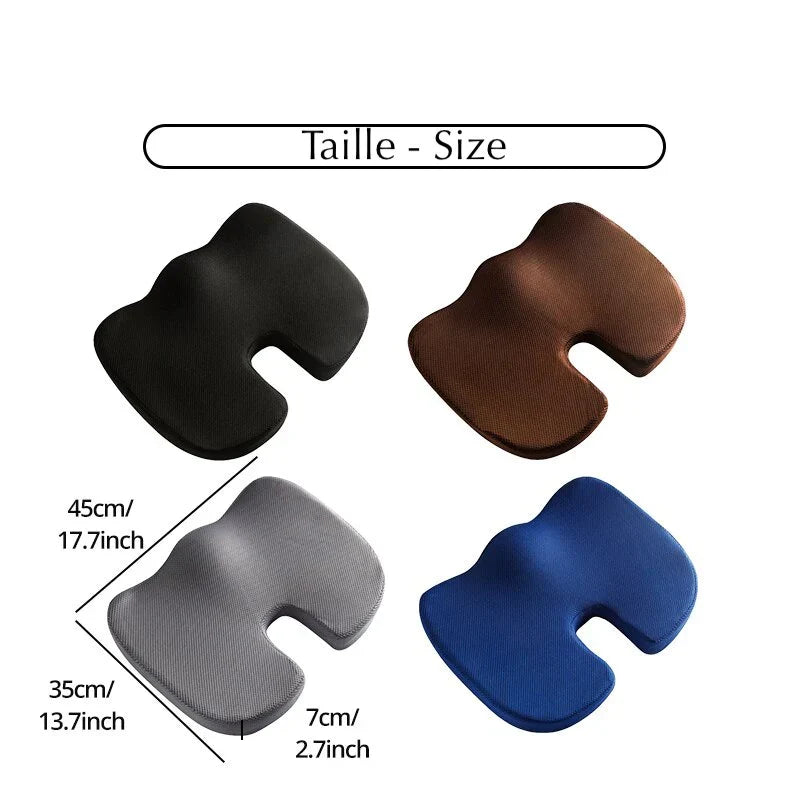 Coussin d'assise ergonomique à mémoire de forme pour confort optimal