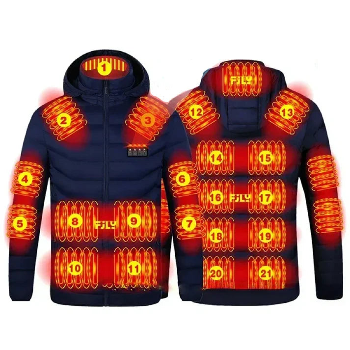 Veste électrique autochauffante à 21 zones