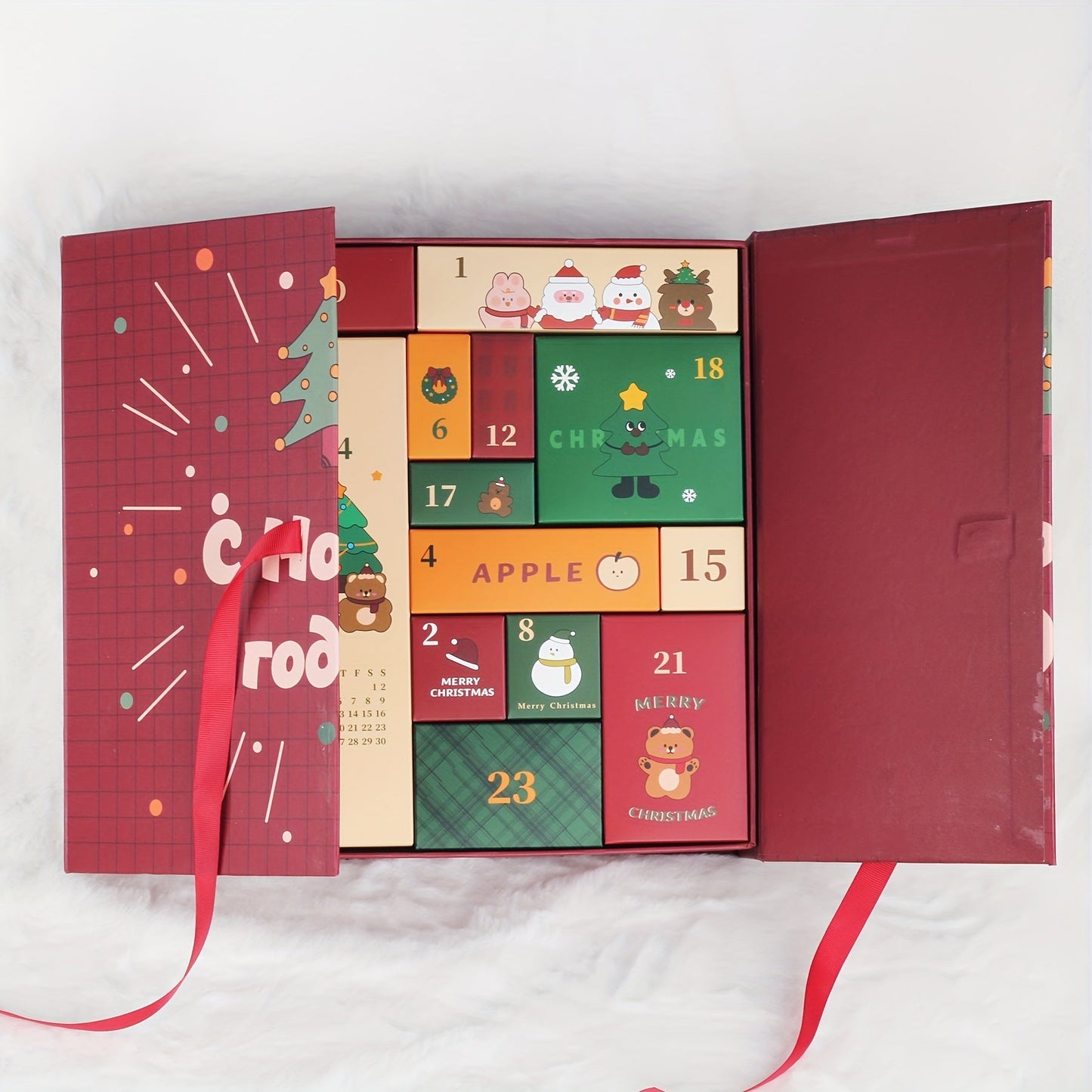 Houten Kerst Adventskalender 24 Dagen, Herbruikbare Verrassingsdoos voor Thuis