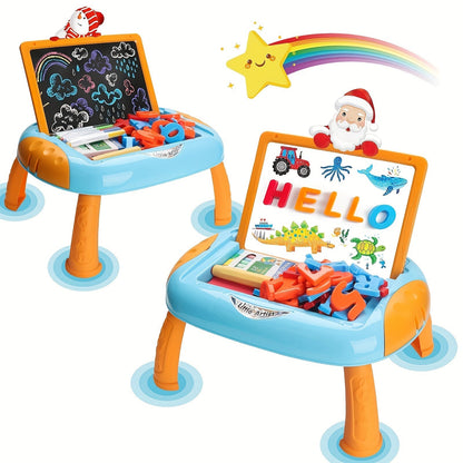 Dubbelzijdig schoolbord zwart en wit met accessoires