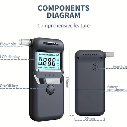 AlcoZen™ – Draagbare elektronische alcoholtester met nauwkeurig LCD-display