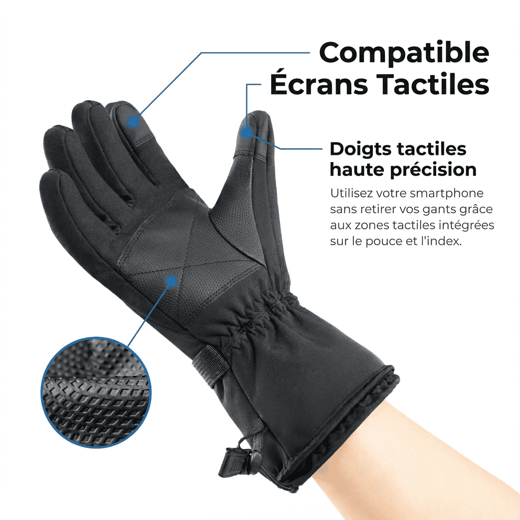 Gants chauffants rechargeables à batterie intégrée
