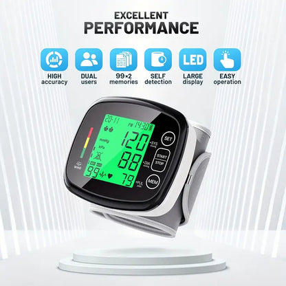Vitapulse™ – Automatische polsbloeddrukmeter met groot LCD-scherm