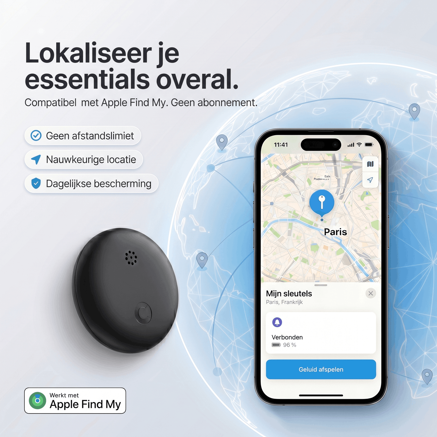 Santeova – GPS Tracker Zonder Abonnement | Compatibel met Android en iOS