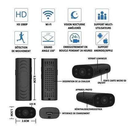 Mini caméra sans fil HD 1080p compacte