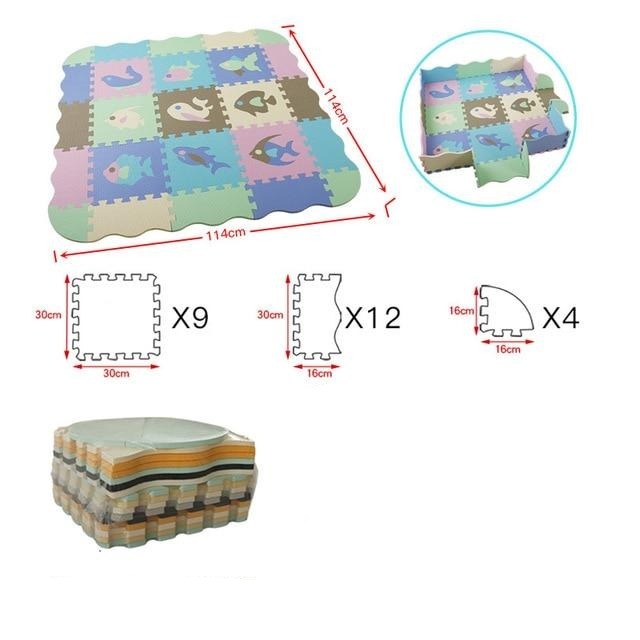 Tapis de jeu puzzle en mousse antidérapant 90x90 cm