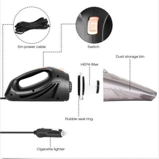 Aspirateur de voiture portable sans fil rechargeable