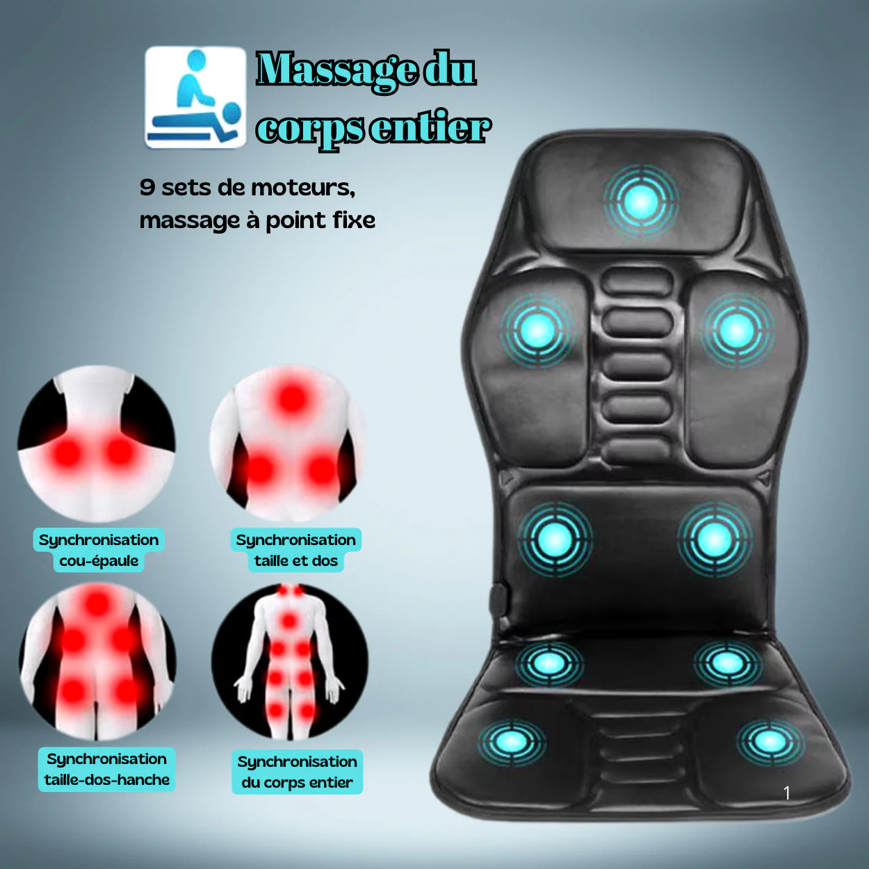 Verwarmd Shiatsu Massagekussen met 8 Modi
